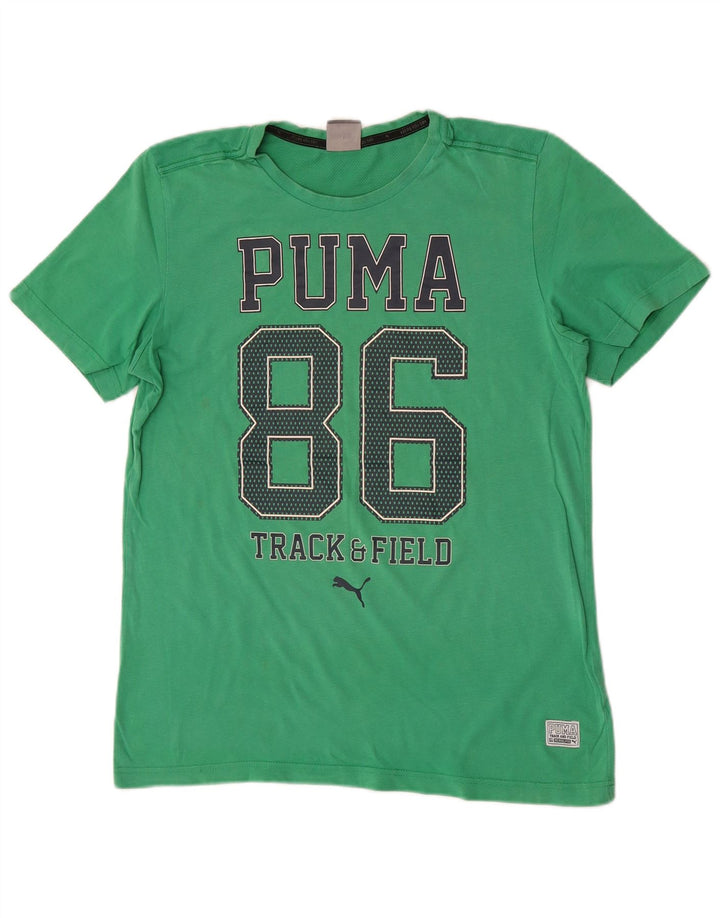 Puma Herren Grafik T-Shirt Top Small Grün