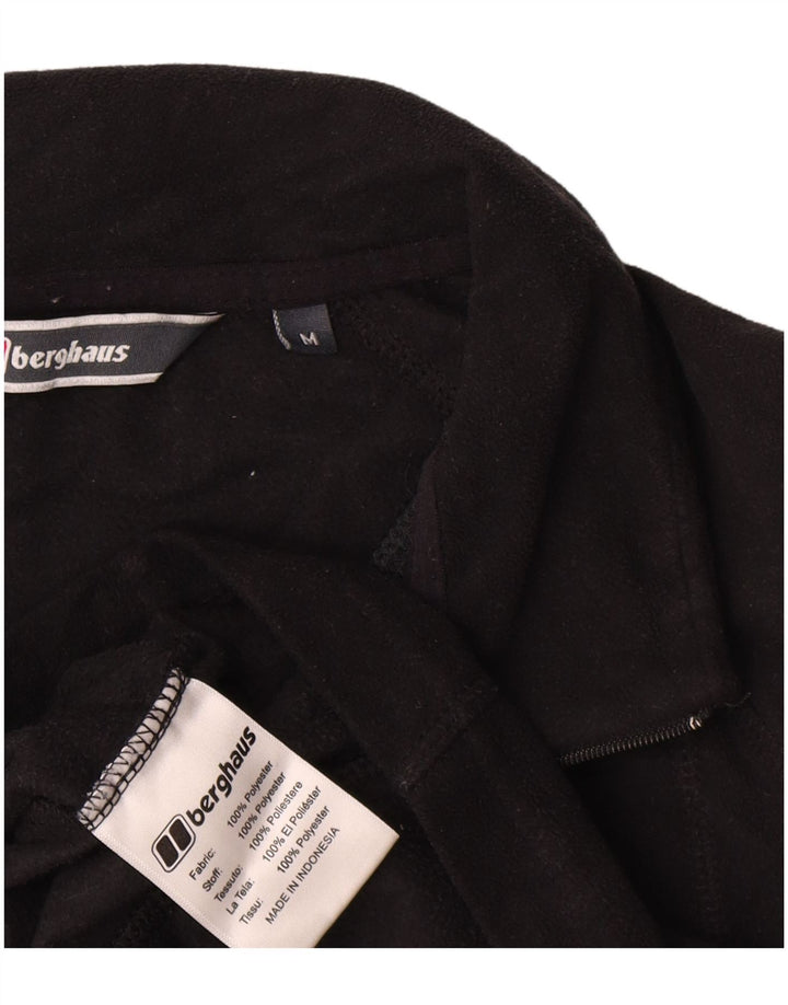 Berghaus Herren-Fleecepullover mit Reißverschluss am Hals, Mittelschwarzes Polyester
