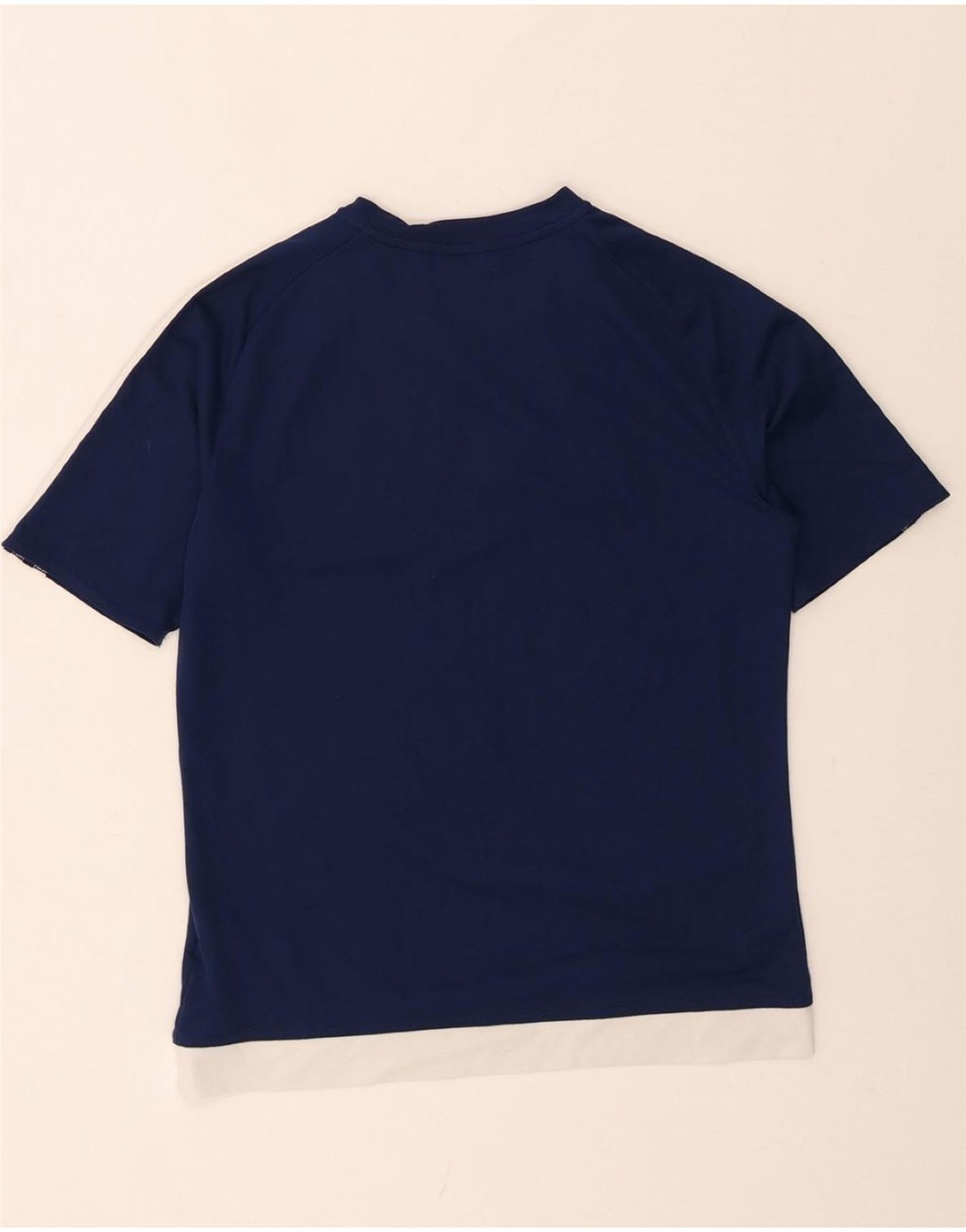 ADIDAS Boys Climalite T-Shirt Top 13-14 Years Navy Blue Polyester