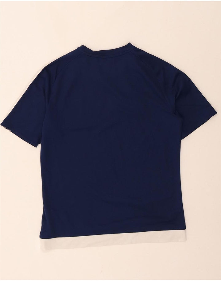 ADIDAS Boys Climalite T-Shirt Top 13-14 Years Navy Blue Polyester