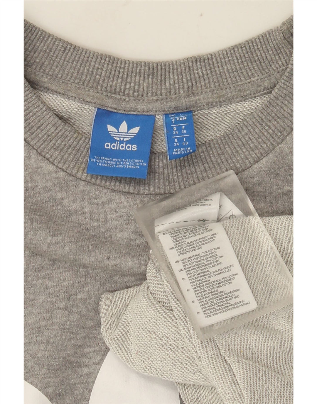 Adidas Damen Grafik-Sweatshirt-Pullover, Gr. 8, klein, Grau, Farbblock