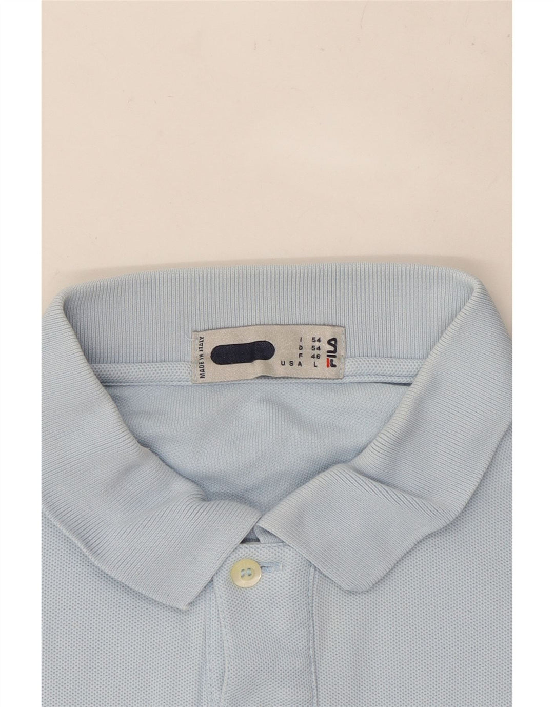 FILA Herren-Langarm-Poloshirt, Größe L, Blau