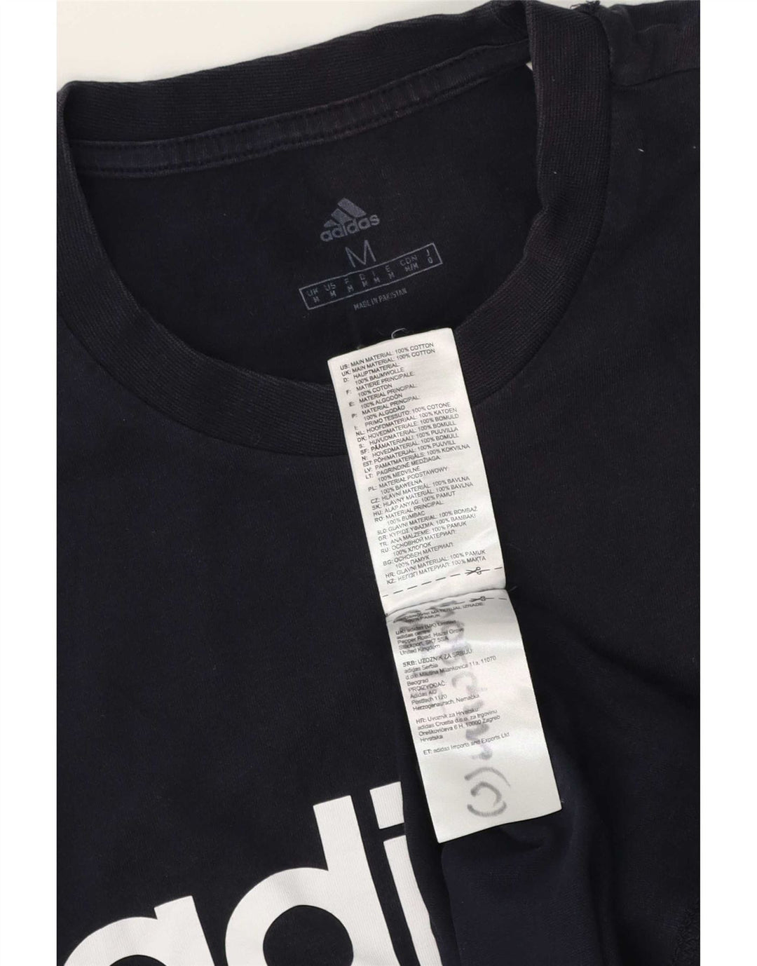 Adidas Herren-T-Shirt mit Grafik, mittelgroß, marineblau, Baumwolle