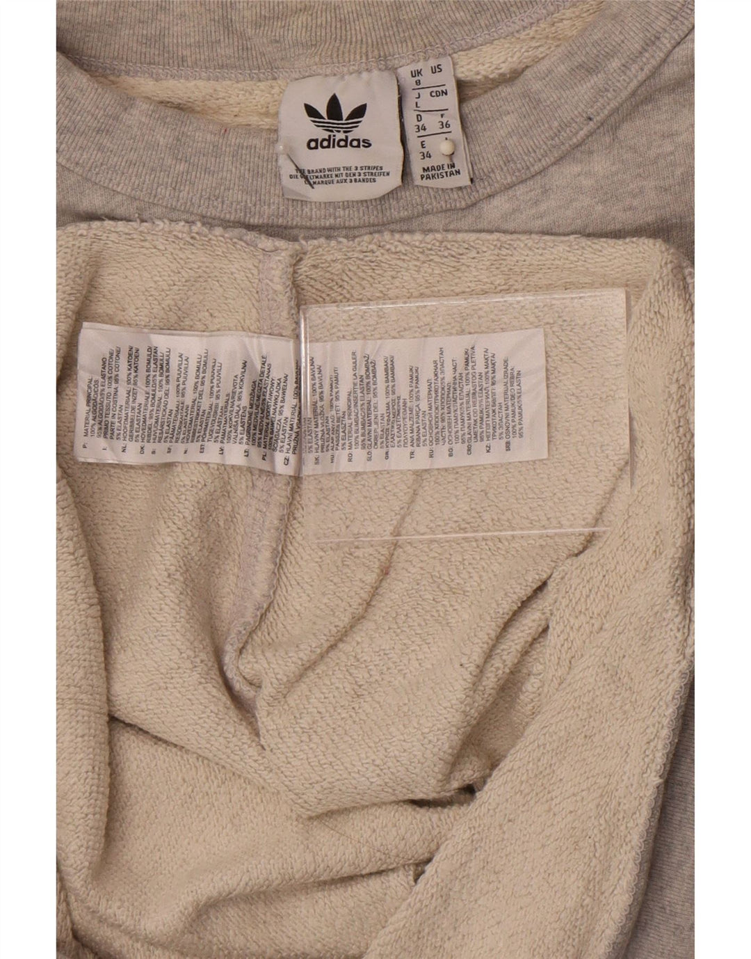 Adidas Damen-Sweatshirt in Übergröße, Gr. 8, Größe S, grau gefleckte Baumwolle