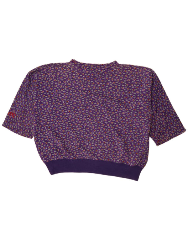 Olmes Carretti Damen-Sweatshirt mit 3/4-Ärmeln, UK 18, XL, Lila, Blumenmuster