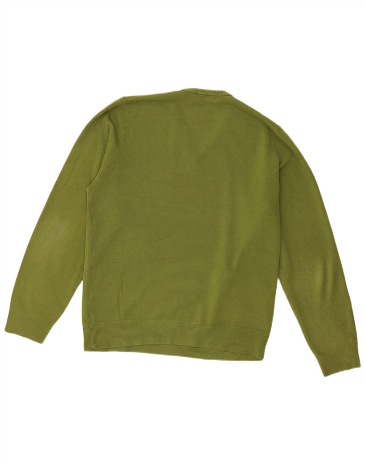 Marks & Spencer Herren Blauer Harbor-Pullover mit V-Ausschnitt Mittelgrün