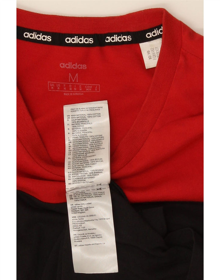Adidas Herren Grafik T-Shirt Top Medium Schwarz Colourblock Baumwolle