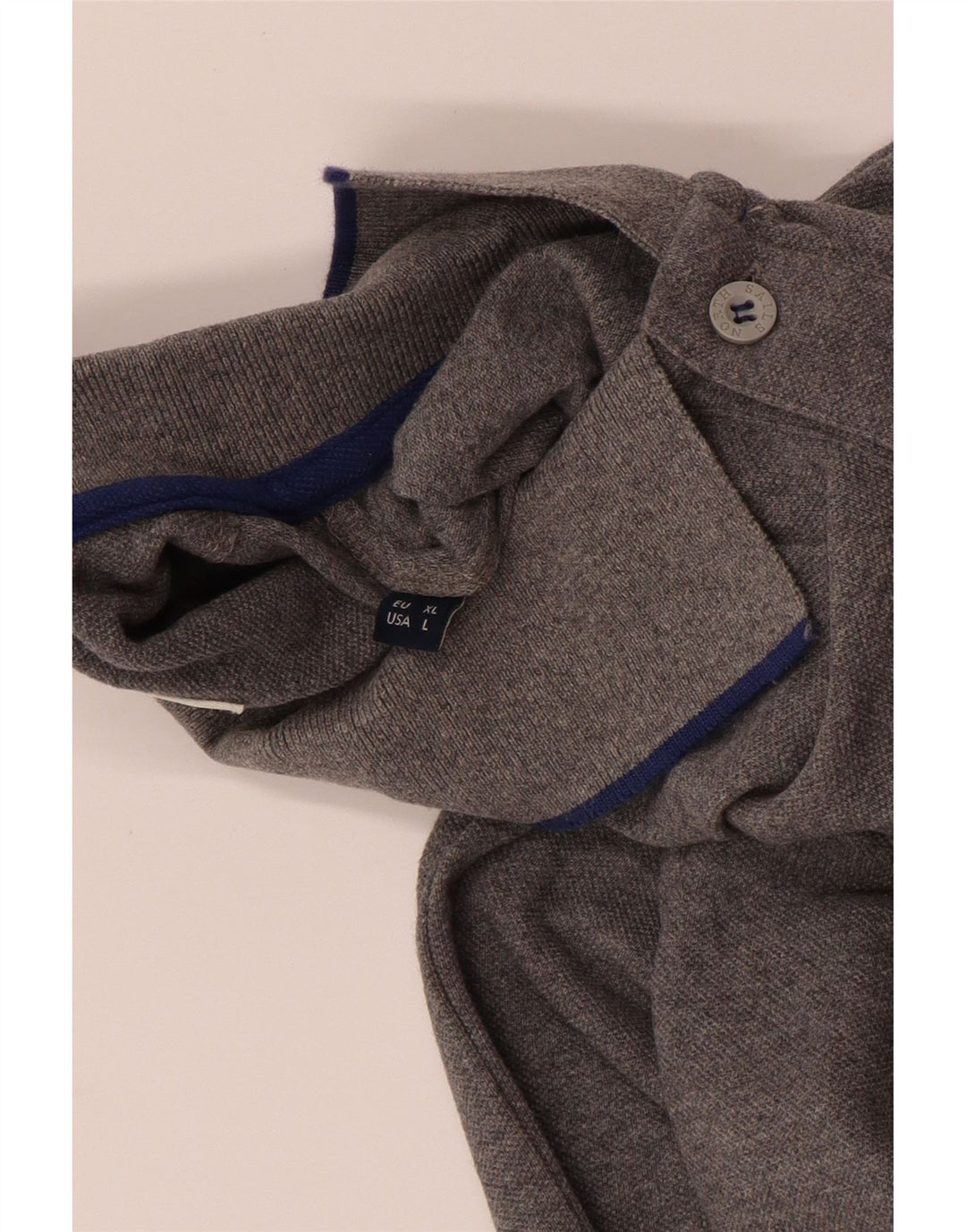 North Sails Herren-Langarm-Poloshirt, große graue Baumwolle