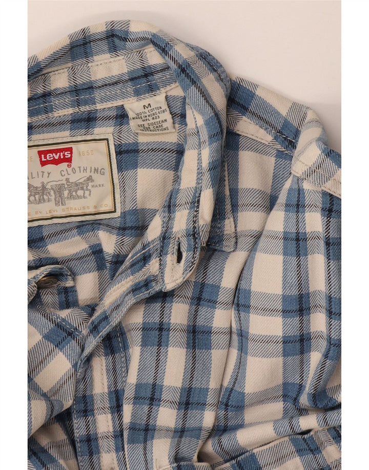 Levi's Herren-Flanellhemd aus mittelblau karierter Baumwolle