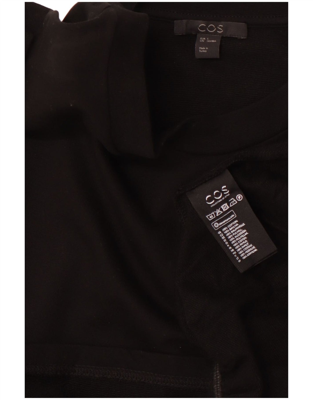 COS Damen Bluse Top UK 10 Small Schwarz Baumwolle