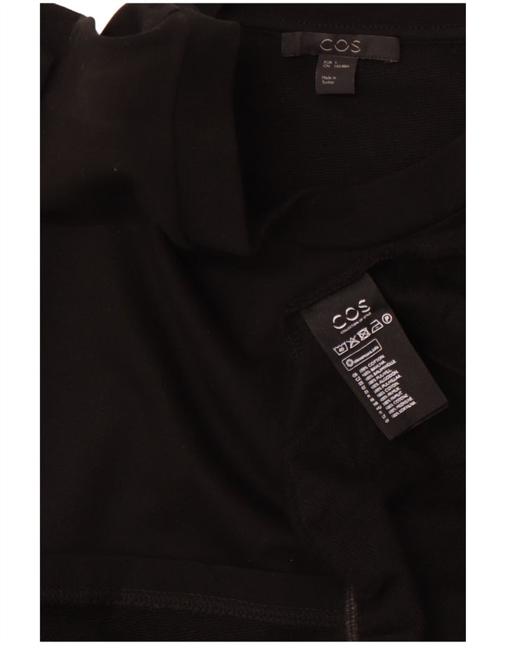 COS Damen Bluse Top UK 10 Small Schwarz Baumwolle