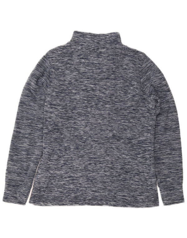 Weird Fish Damen-Sweatshirt mit Reißverschluss am Hals, Gr. 10, Größe S, Marineblau gefleckt