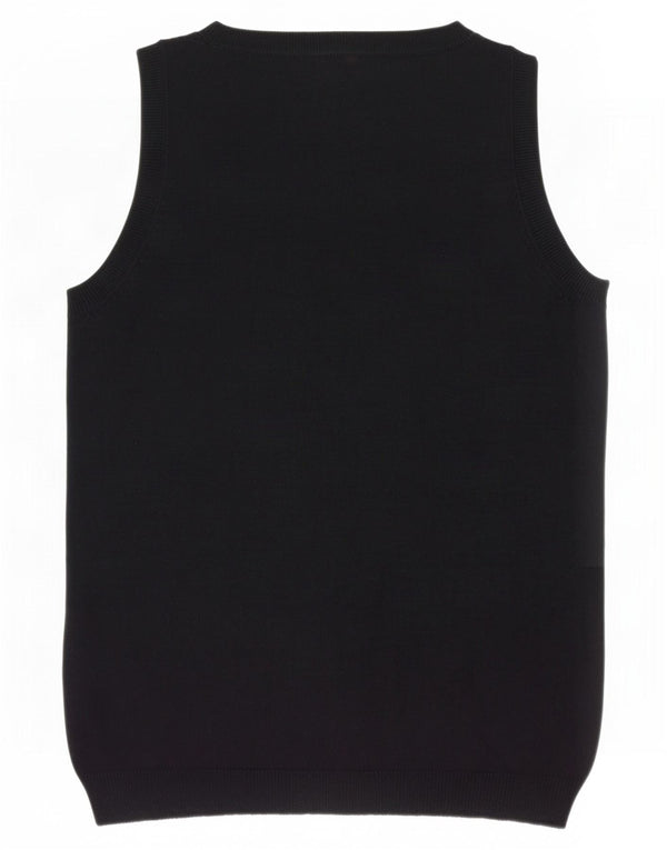 Zara Damen Weste Tank Top UK 14 Große schwarze Baumwolle