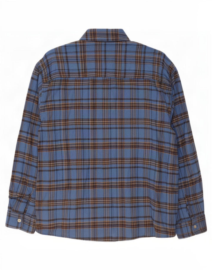 American Eagle Herren-Flanellhemd mit entspannter Passform, groß, blau, kariert, Baumwolle