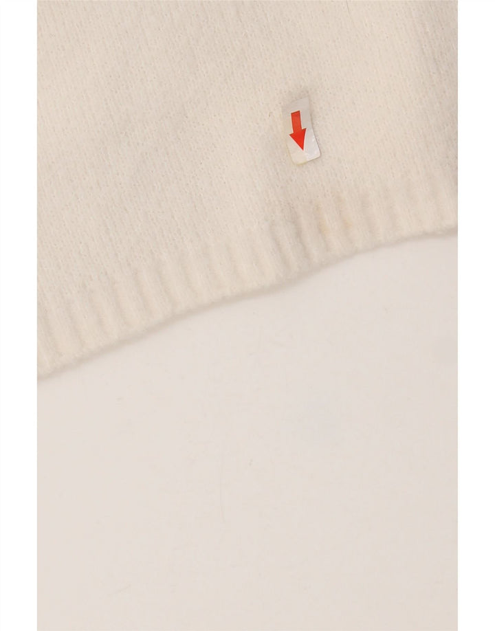 Zara Damen Crop Crew Neck Pullover Pullover UK 14 Medium White Nylon