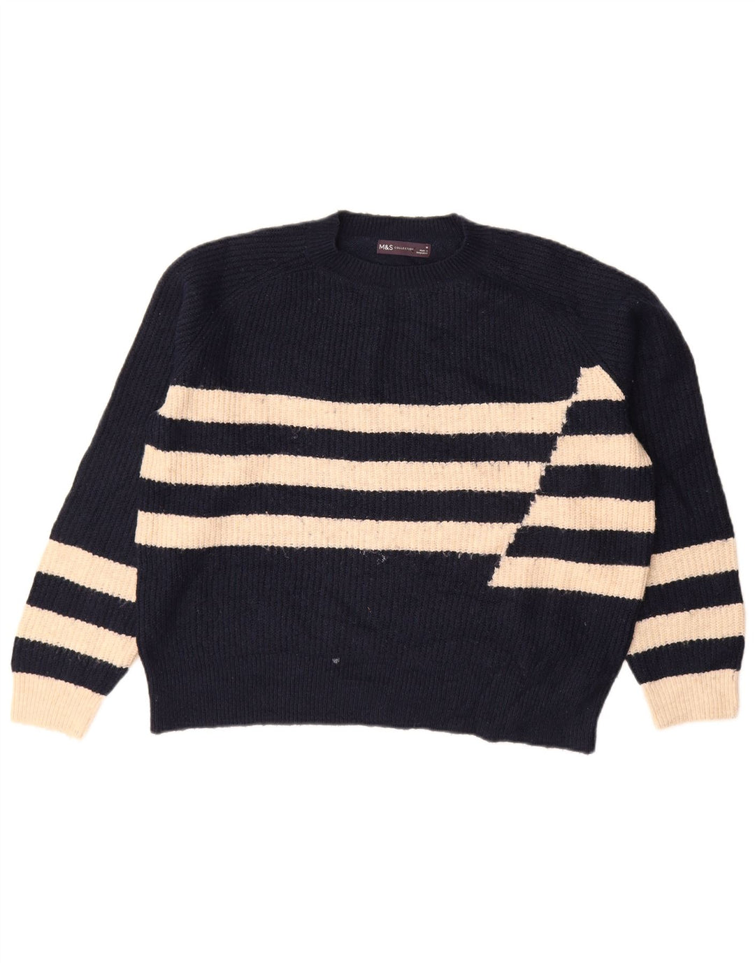 Marks & Spencer Damen-Pullover mit Rundhalsausschnitt, Gr. 14, mittleres Marineblau