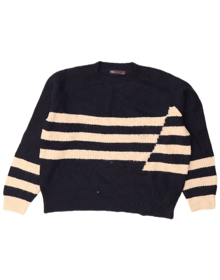 Marks & Spencer Damen-Pullover mit Rundhalsausschnitt, Gr. 14, mittleres Marineblau