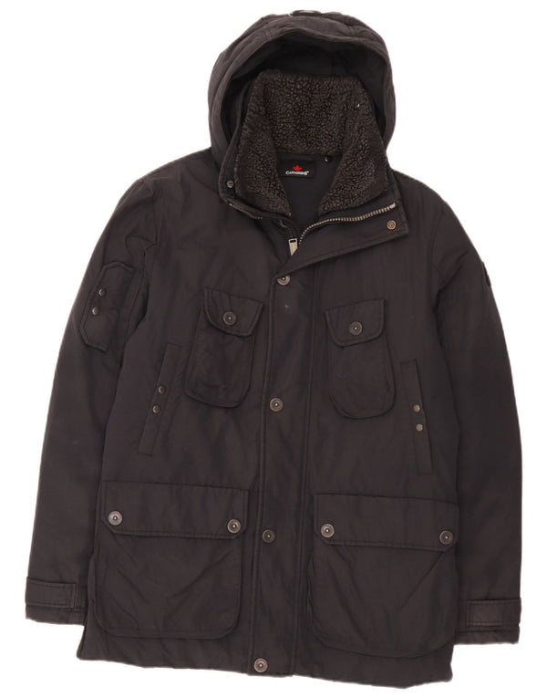 Canadiens Herren-Jacke mit Kapuze, gepolstert, Größe 48, mittelschwarz, Baumwolle