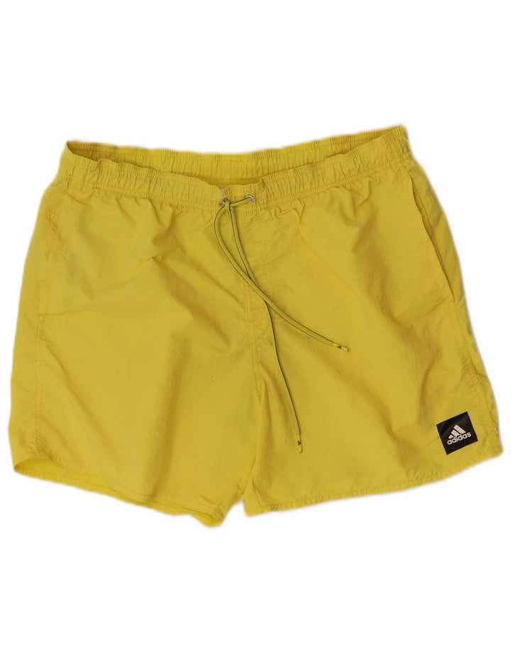 Adidas Herren-Badeshorts, groß, gelbes Nylon