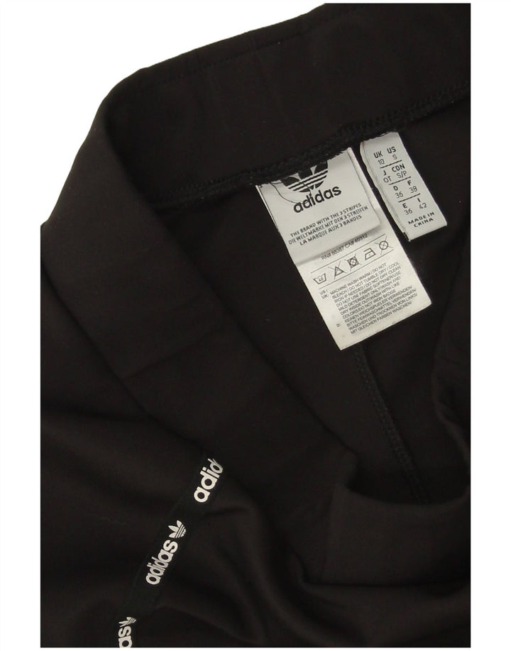 Adidas Damen Graphic Sport Shorts UK 10 Small Schwarz Polyester