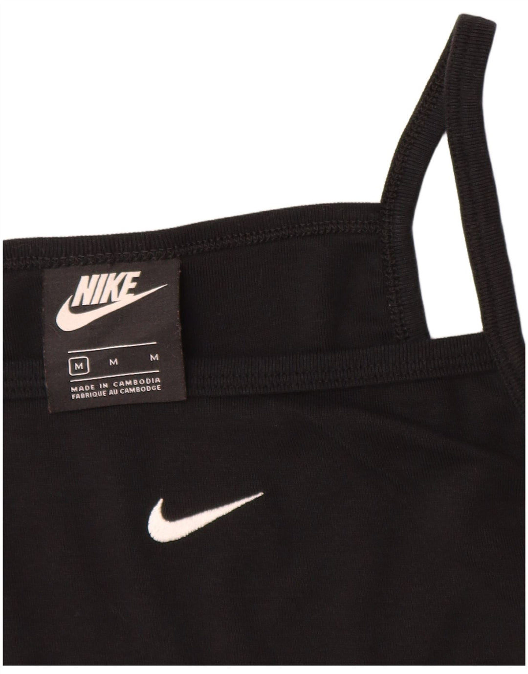 NIKE Crop Cami Top für Mädchen, 10–11 Jahre, mittelschwarze Baumwolle
