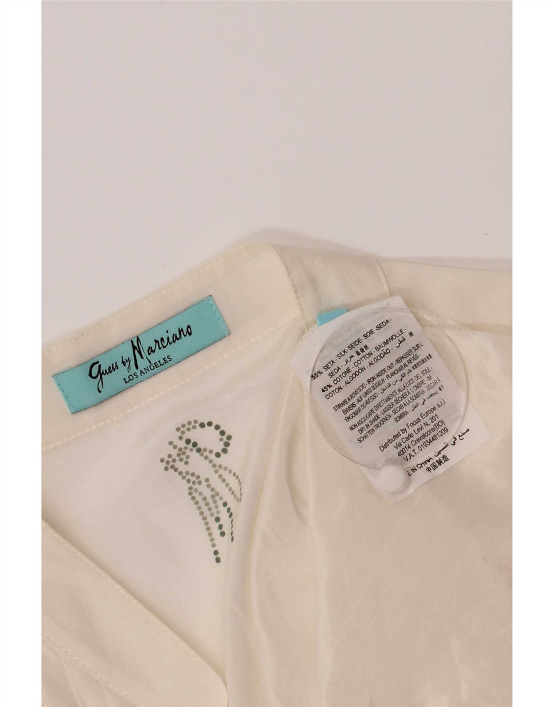 Guess By Marciano Damen Kurzarm-Hemdbluse IT 44 Medium Off White