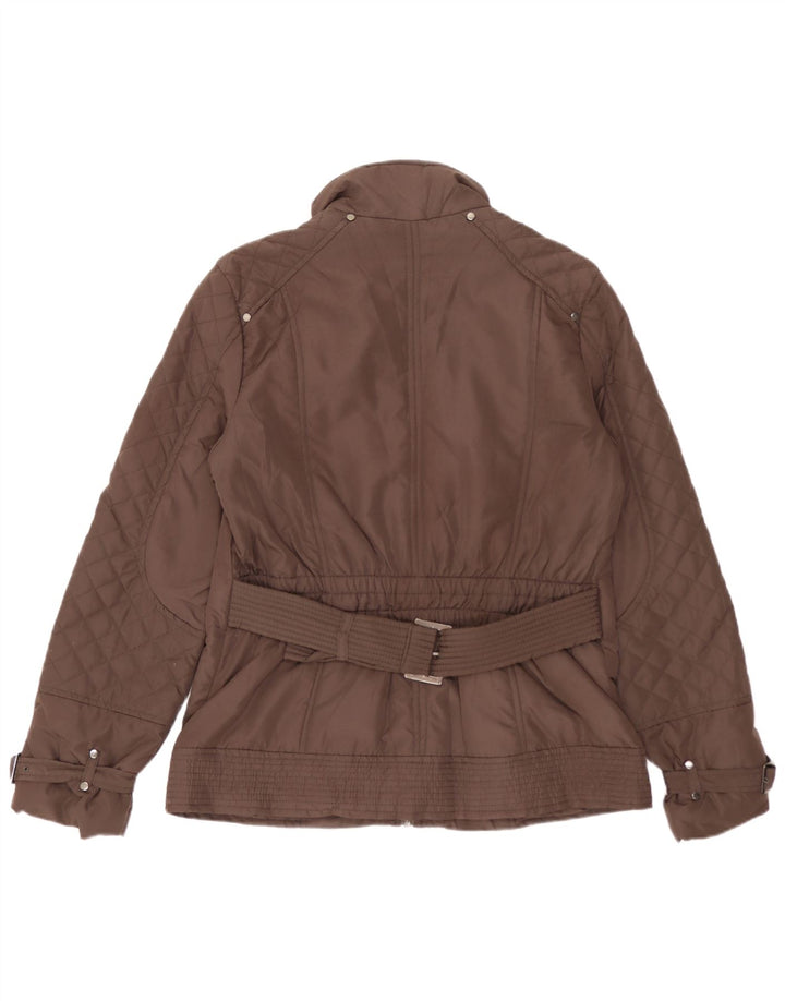 Zara Damen Steppjacke UK 16 Large Braun Polyester