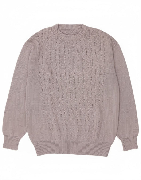 Vintage Damen Pullover mit Rundhalsausschnitt UK 18 XL Lila Baumwolle