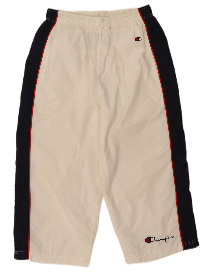 Champion Capri-Trainingshose für Herren, Größe S, Weiß, Colourblock-Nylon