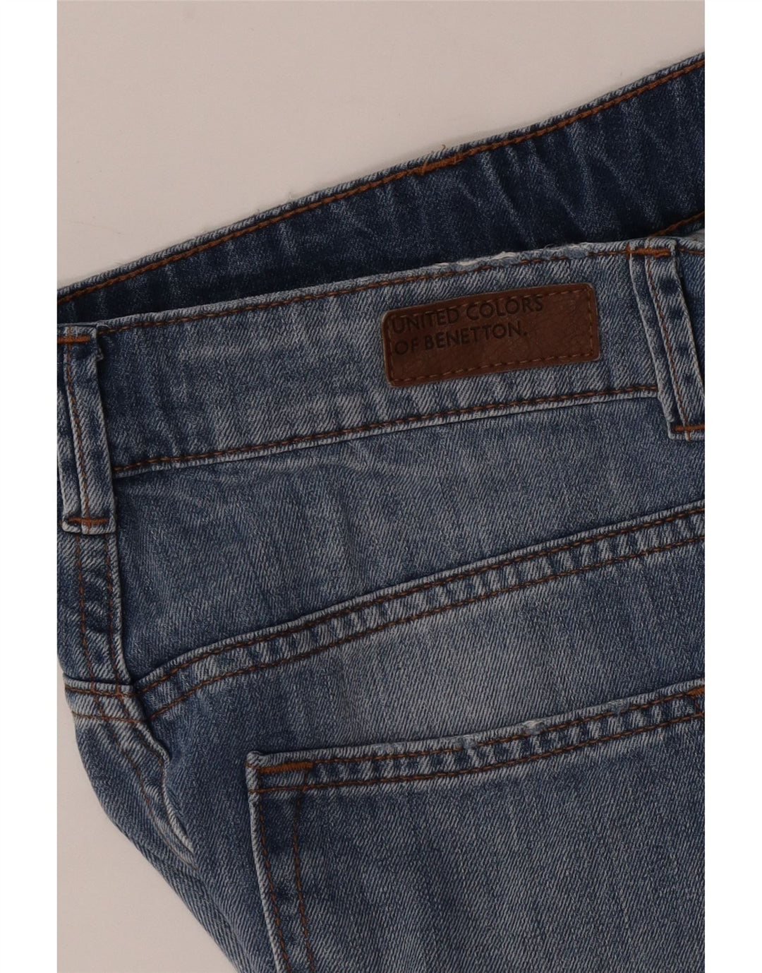Benetton Damen Jeansshorts W30 Mittelblau
