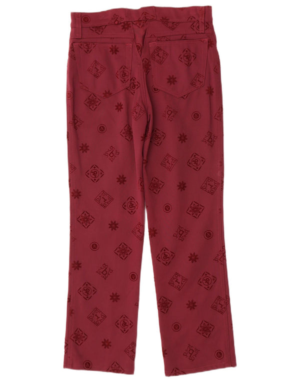 Roccobarocco Damen Freizeithose IT 42 Medium W28 L27 Burgundy Floral