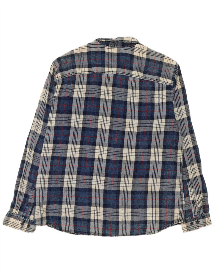JACK & JONES Herren Flanellhemd 2XL blau kariert Baumwolle