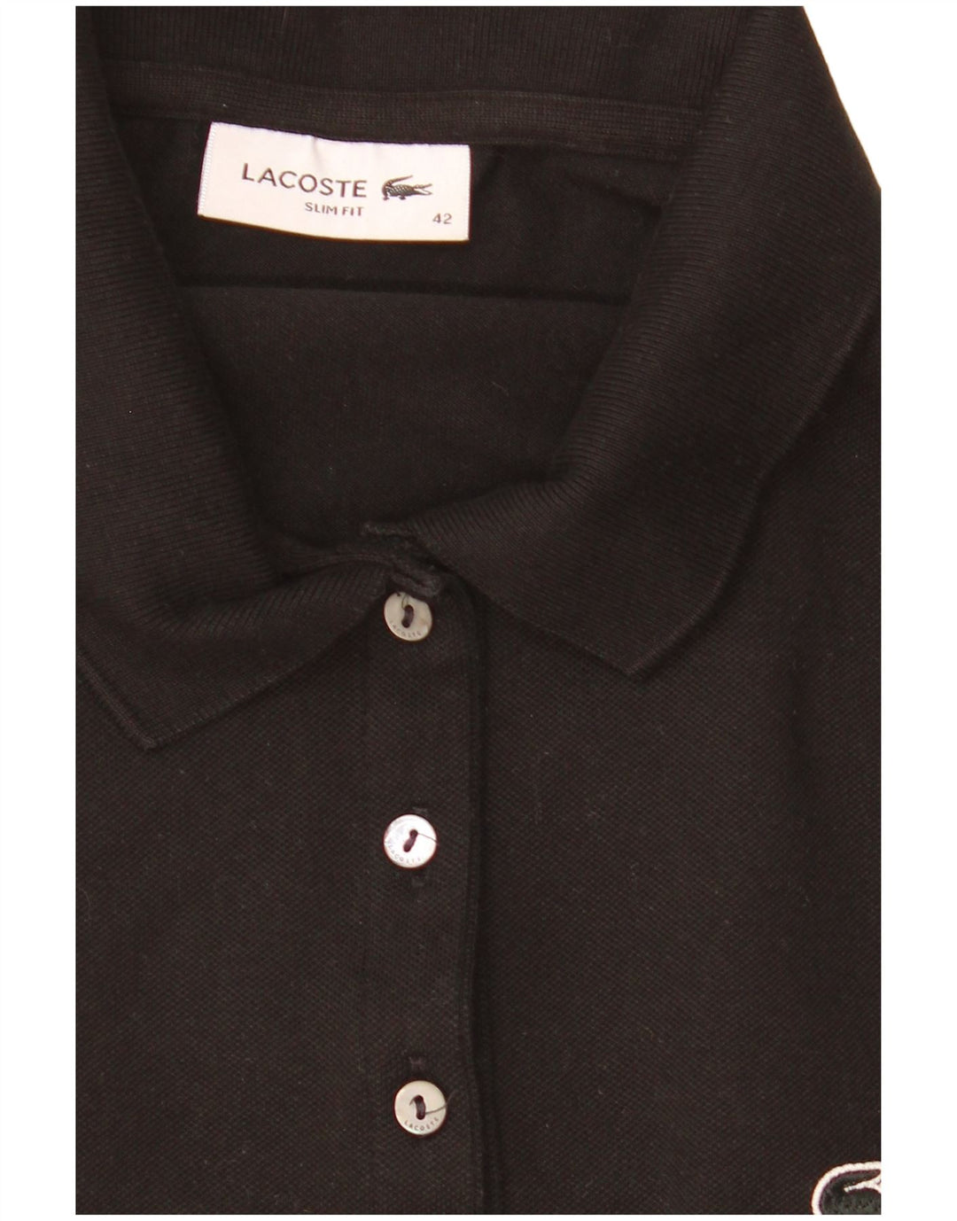 Lacoste Damen ärmelloses Slim-Fit-Poloshirt, Größe 40, mittelschwarz