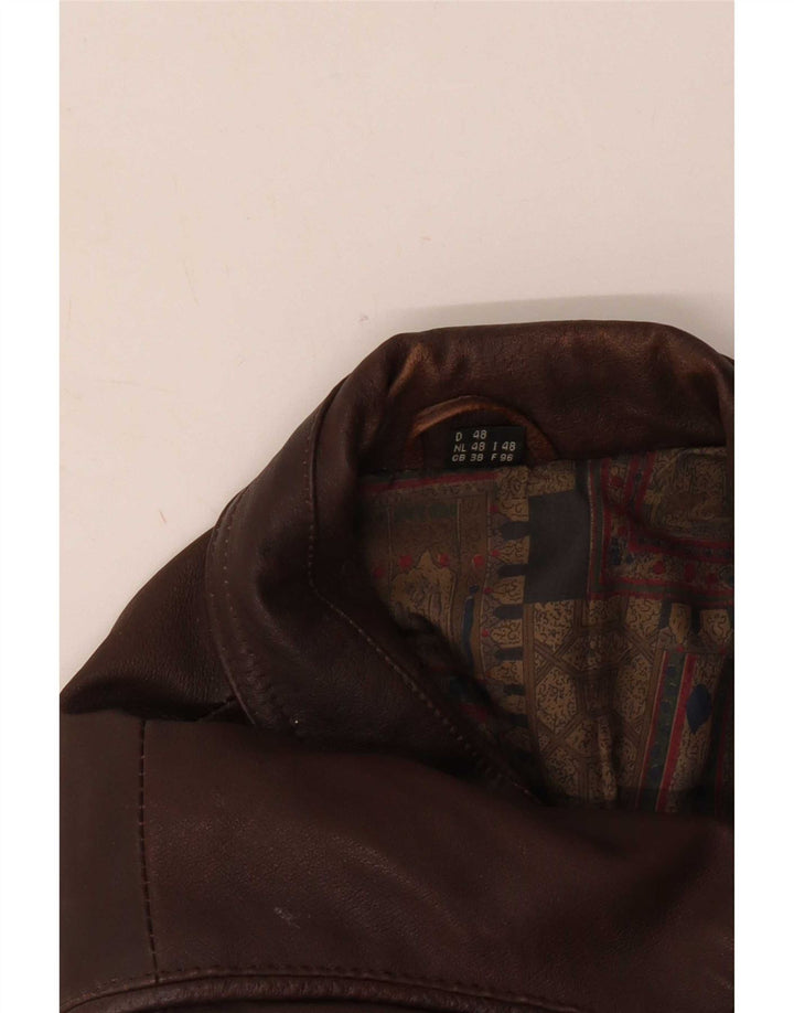 Berto Lucci Herren Lederjacke UK 38 Mittelbraun