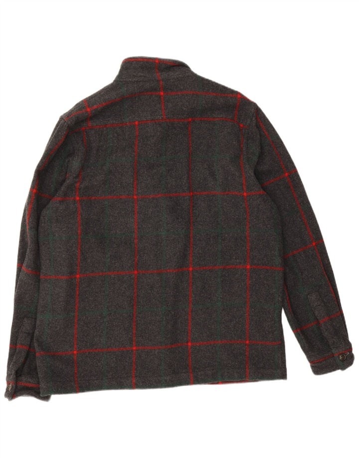 Woolrich Herren Bomberjacke UK 40 Große grau karierte Wolle