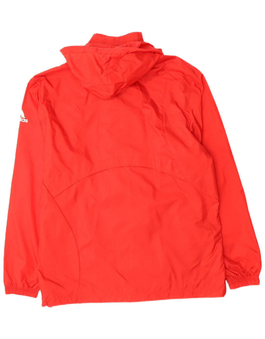 ADIDAS Herren Regenjacke mit grafischer Kapuze, UK 40, großes rotes Nylon