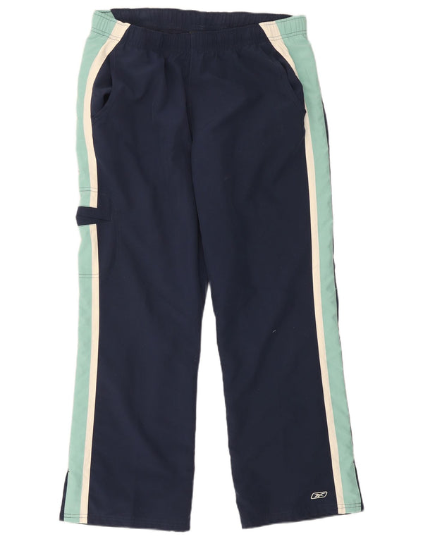 Reebok Damen-Trainingshose, normal, UK 14, Größe L, Marineblau, Farbblock