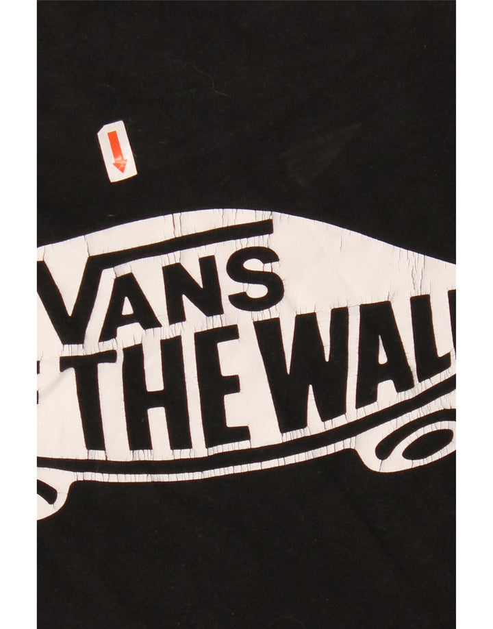 VANS Herren Custom Fit Grafik-T-Shirt-Oberteil aus mittelschwarzer Baumwolle