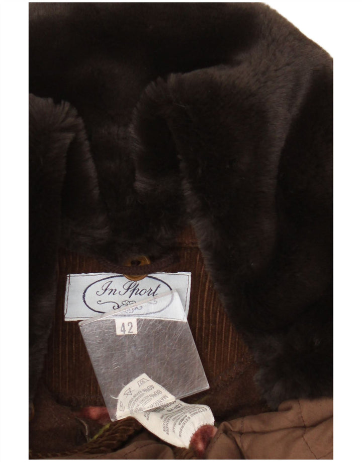 Vintage Damen Steppjacke IT 42 Mittelbraunes Polyester