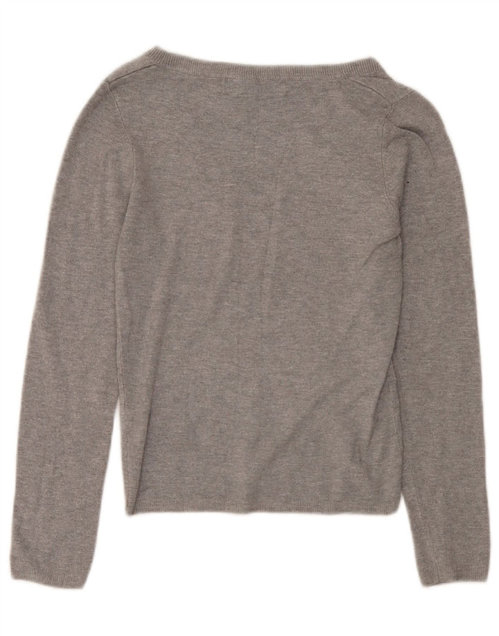 Zara Damen Crop V-Ausschnitt Pullover Pullover UK 8 Small Grau