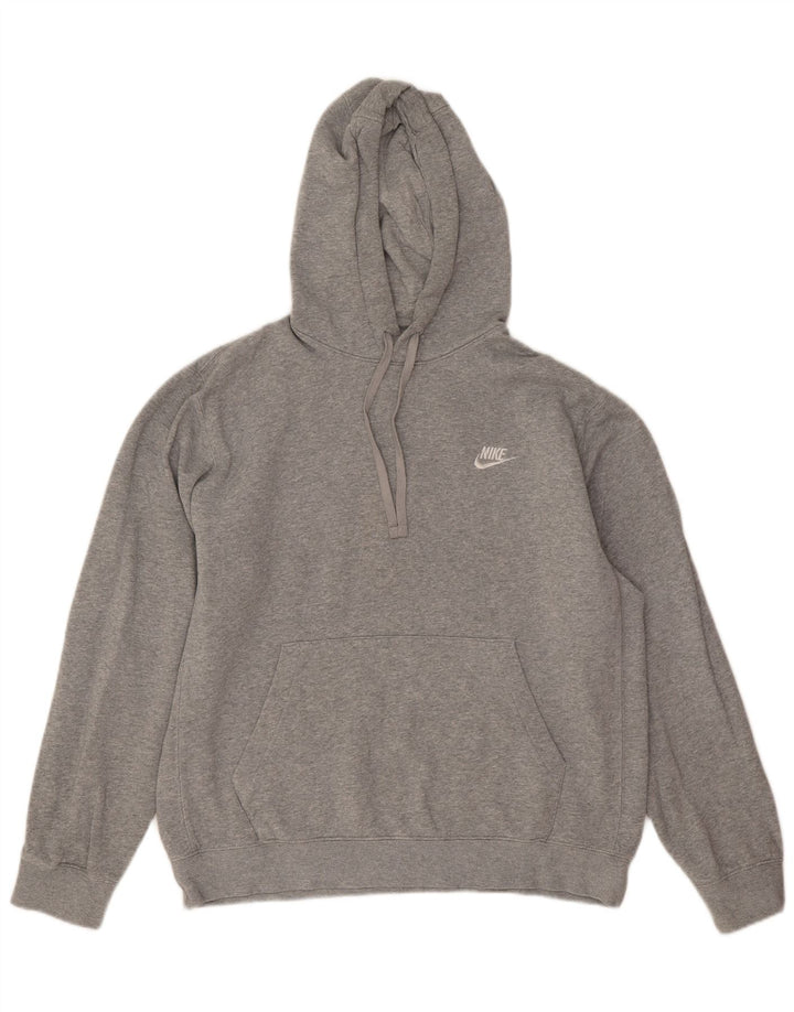 Nike Herren-Kapuzenpullover aus mittelgrau gefleckter Baumwolle