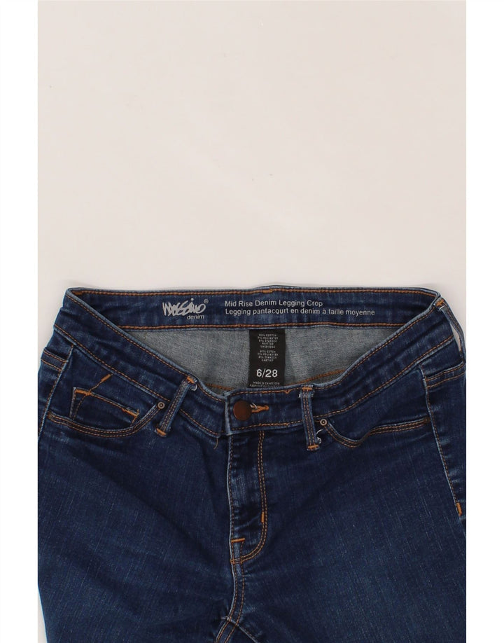 MOSSIMO Womens Mid Rise Legging Cropped Jeans US 6 Medium W28 L25 Blue Vintage Mossimo and Second-Hand Mossimo from Messina Hembry 