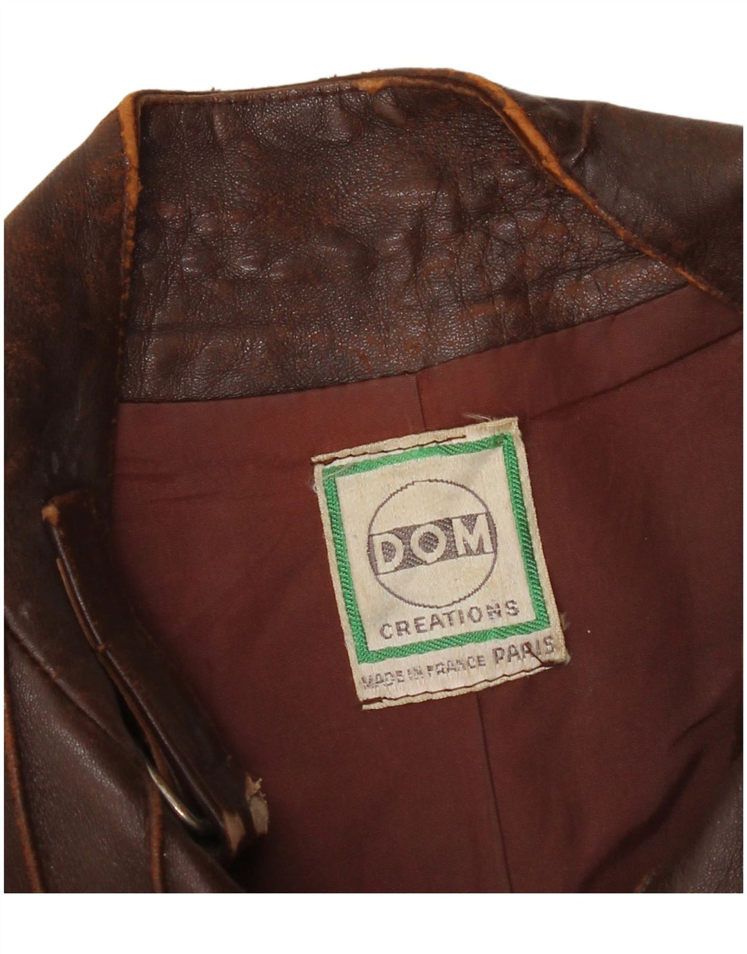 Vintage Damen Crop Lederjacke UK 10 Small Brown