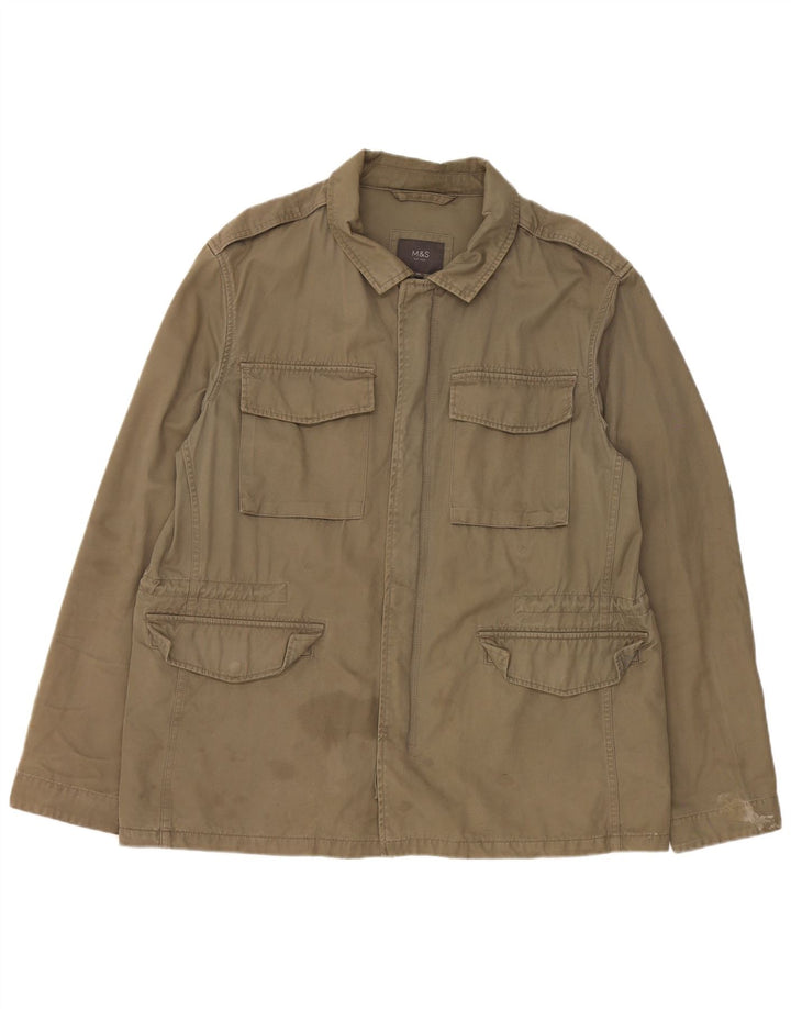 Marks & Spencer Damen Utility-Jacke UK 44 2XL Khaki Baumwolle