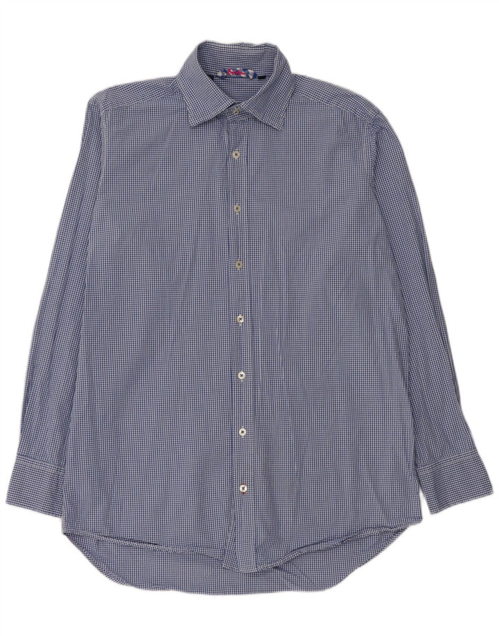 Boden Herrenhemd aus mittelblauer Gingham-Baumwolle