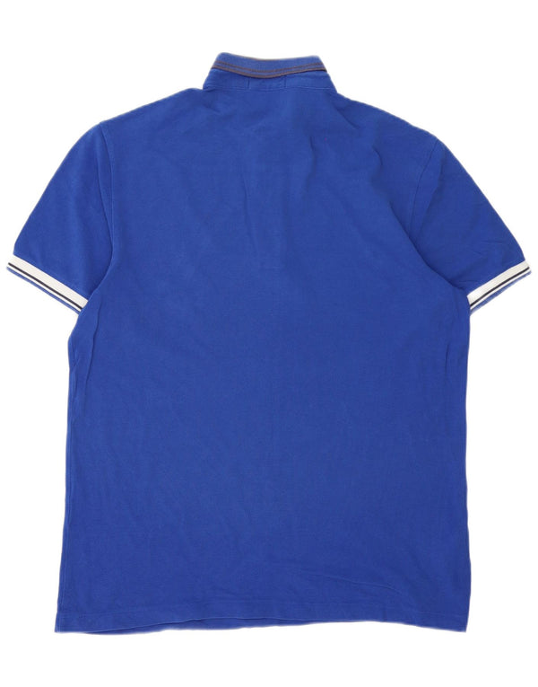 Fred Perry Herren-Poloshirt, groß, blau gestreift, Baumwolle