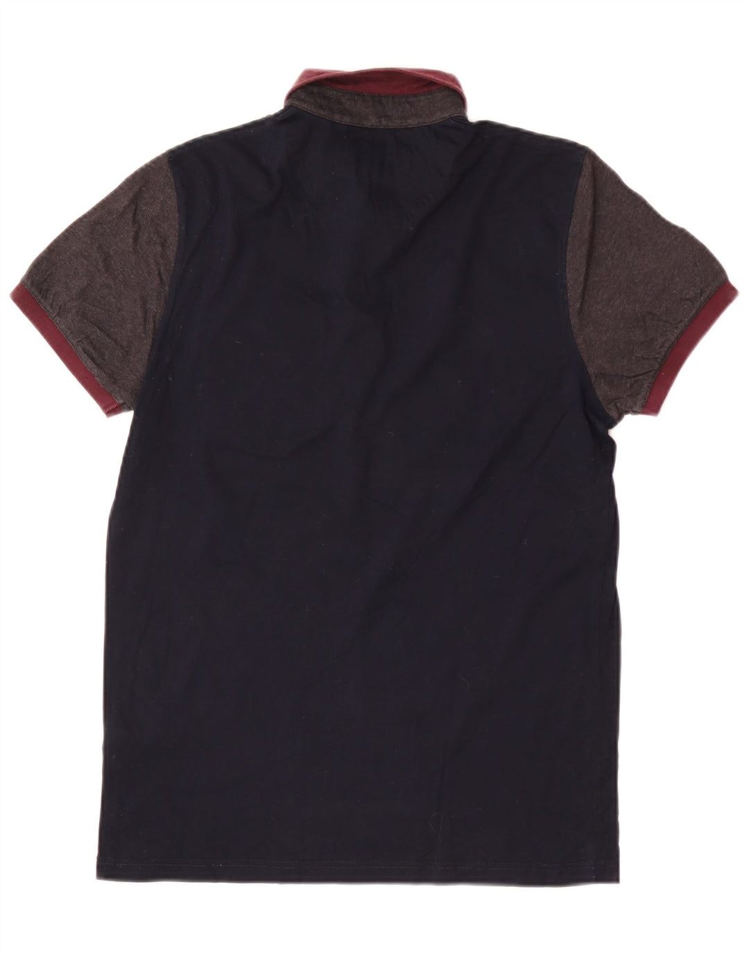 Ted Baker Herren-Poloshirt, Größe 2, klein, marineblau, Colourblock-Baumwolle