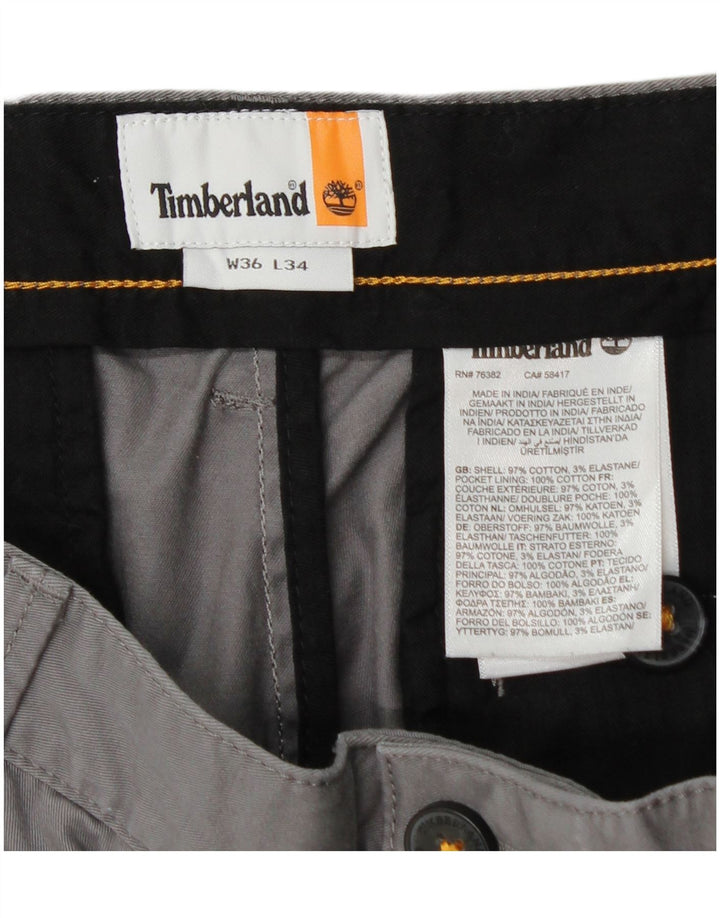 TIMBERLAND Slim Chino-Hose für Herren, W36, L34, graue Baumwolle