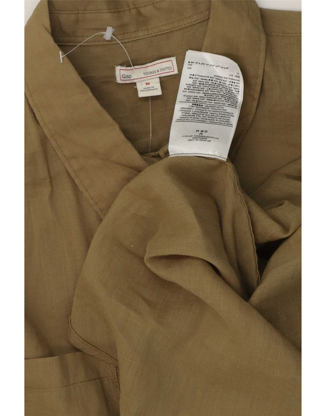Gap Damen Longline-Hemd UK 14 Medium Khaki Ramie