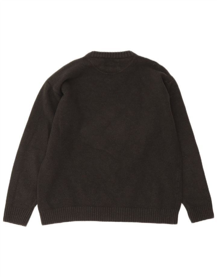 Armani Jeans Herren-Pullover mit V-Ausschnitt, große graue Wolle